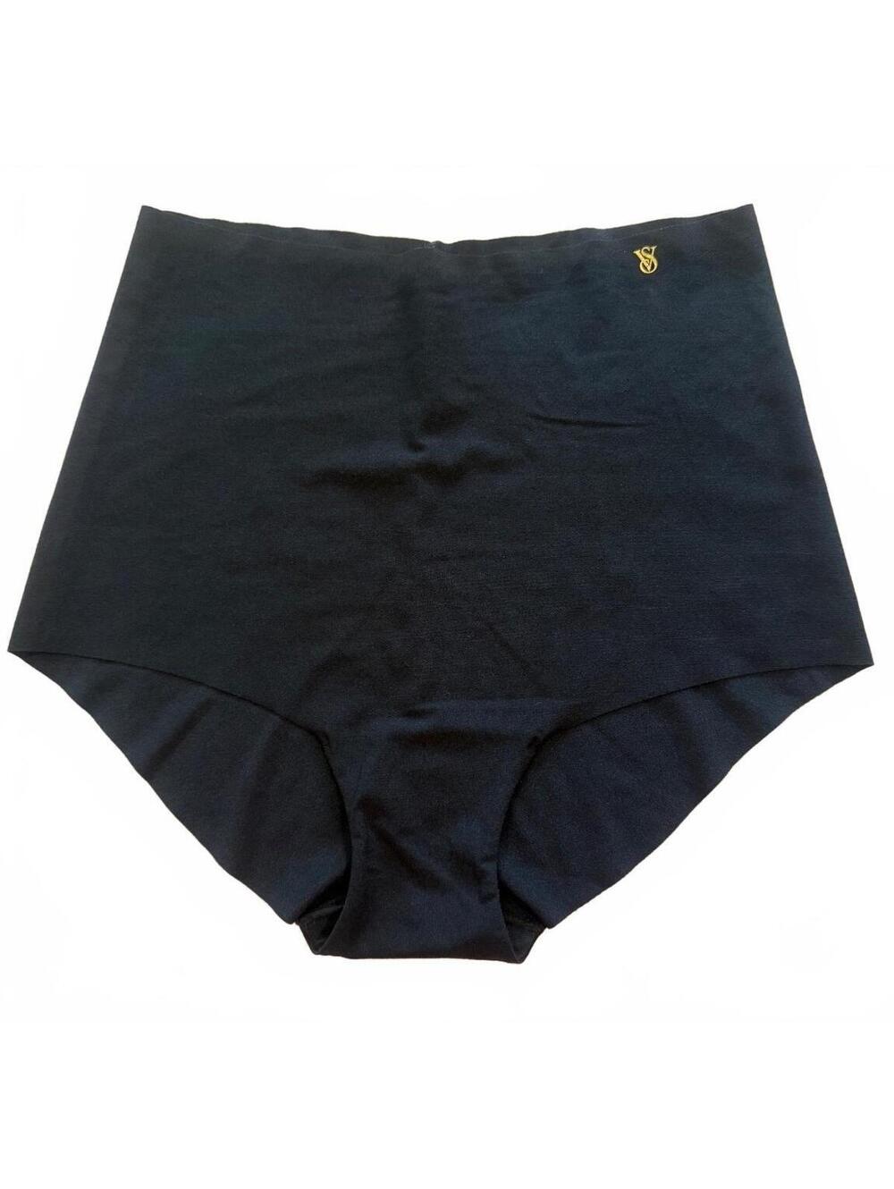 Victoria's Secret Black High-Waist Brief Panty Gold Logo M NWT